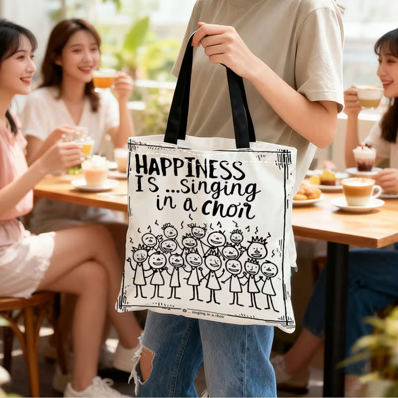 "Happiness Is Singing In A Choir" Tote Bag