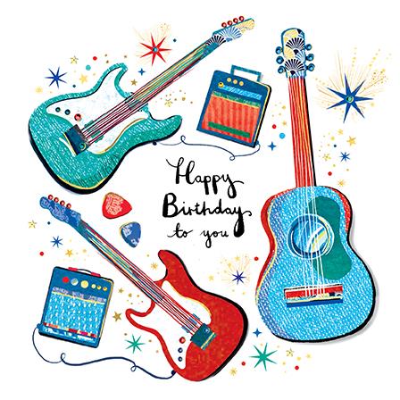 Greeting Card - Embossed Guitar