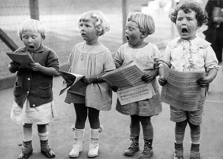 Greetings Card Children Singing
