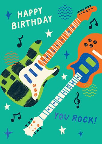 Greeting Card - Rockin Birthday