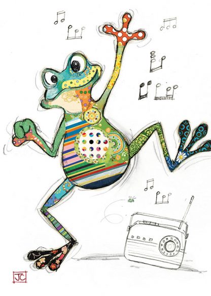 Bug Art Greetings Card Freddy Frog