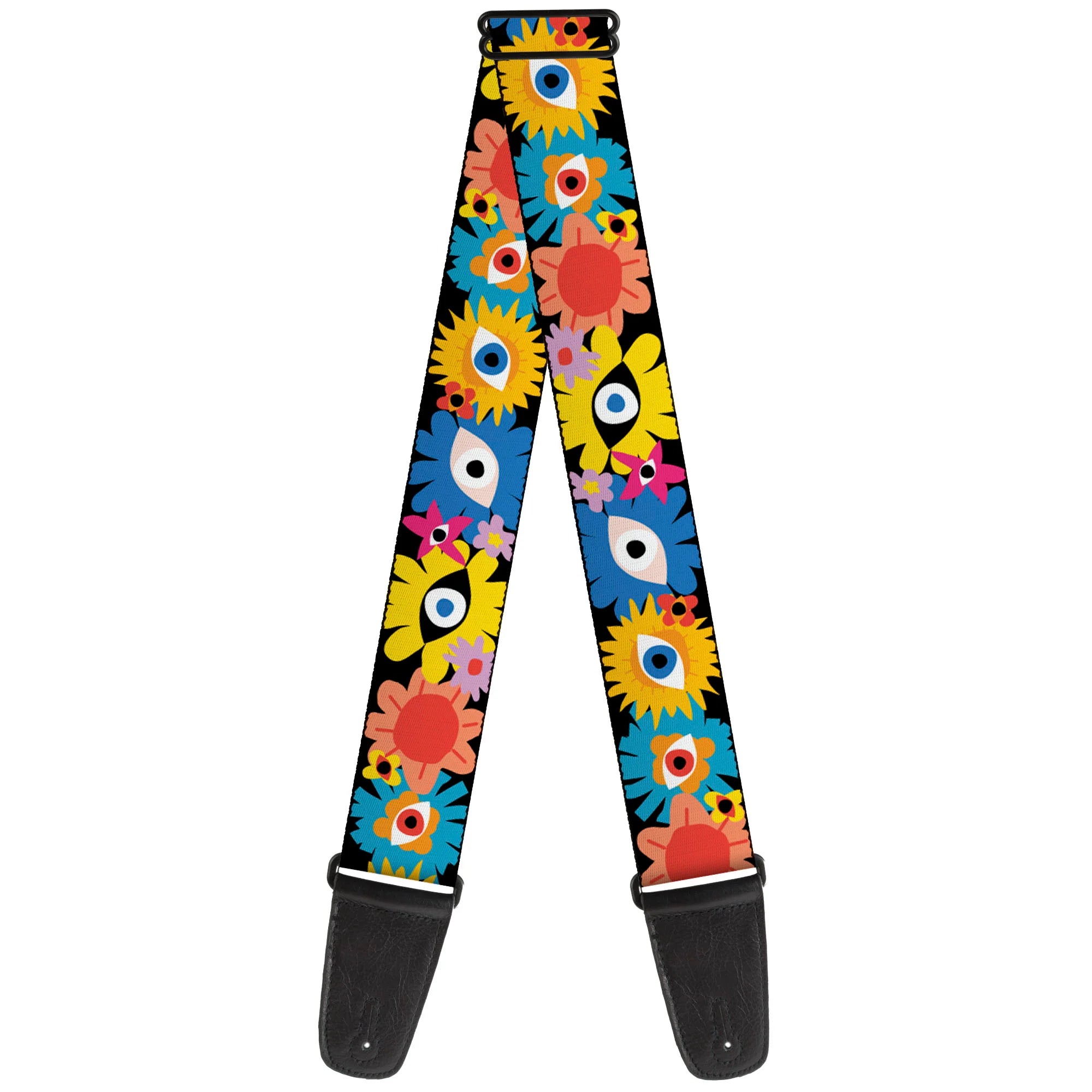 Licensed Funky Eye Flowers Guitar Strap