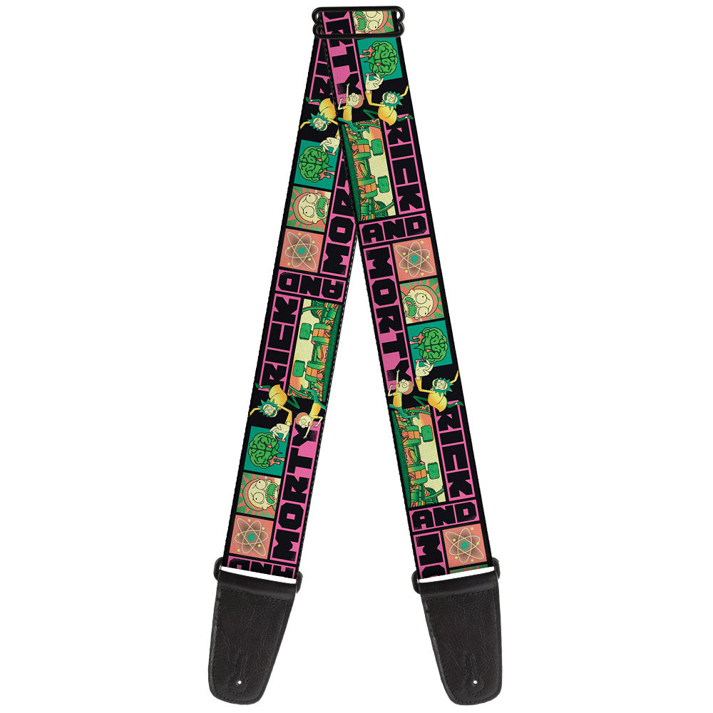 Licensed Rick and Morty Text Blocks Guitar Strap