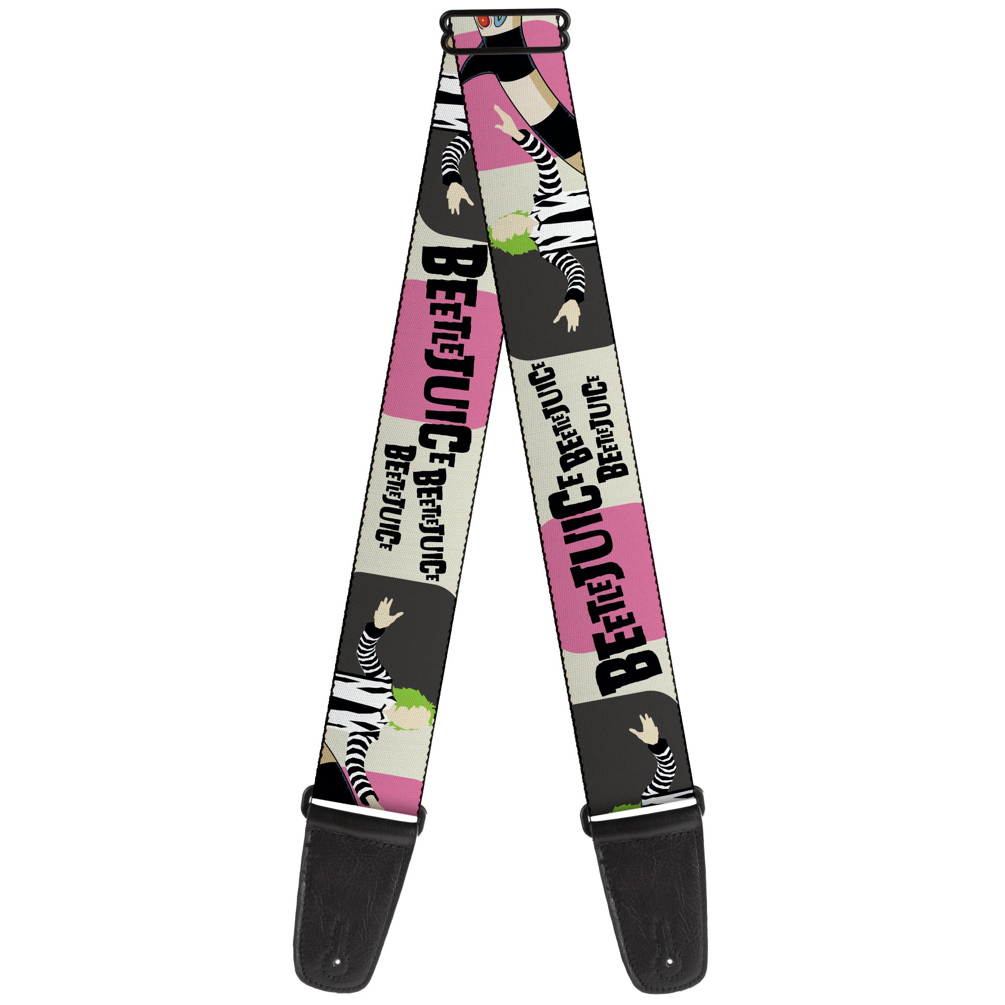 Licensed Beetlejuice and Sandworm Stripe Guitar Strap