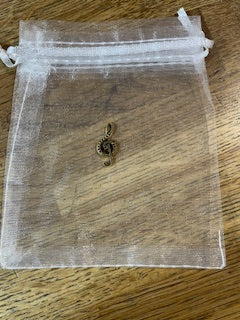 CraftyLu Organza with Treble Clef Drawstring Bag - White