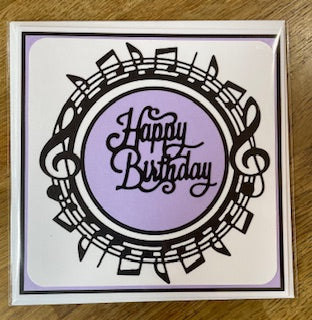 CraftyLu Handmade Greeting Card - Framed Note - Happy Birthday