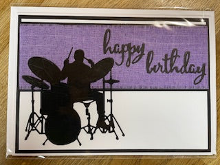 CraftyLu Handmade Greeting Card - Drummer Ribbon