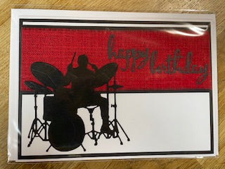 CraftyLu Handmade Greeting Card - Drummer Ribbon
