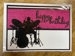 CraftyLu Handmade Greeting Card - Drummer Ribbon
