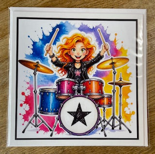Cartoon Rockstars Colourful - Drums