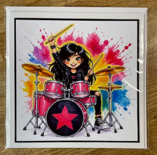Cartoon Rockstars Colourful - Drums