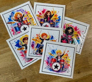 Cartoon Rockstars Colourful - Drums