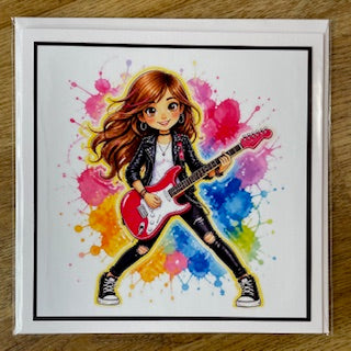 Cartoon Rockstars Colourful - Guitar