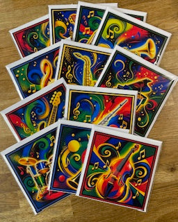 CraftyLu Swirling Instrument Greetings Card
