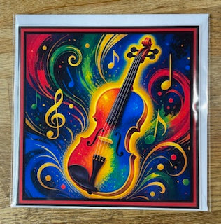 CraftyLu Swirling Instrument Greetings Card