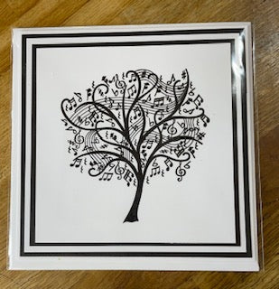 CraftyLu Handmade Greetings Card - Music Tree
