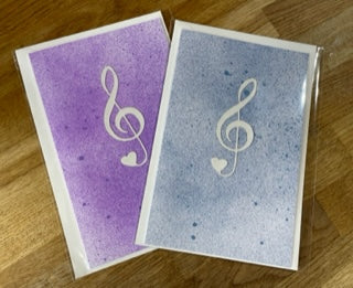 R Crafts Handmade Greeting Card - Treble Clef