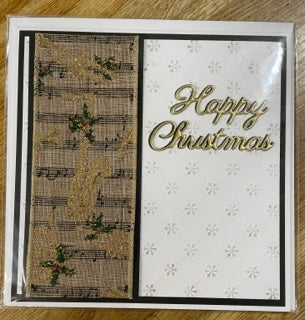 CraftyLu Handmade Christmas Card - Ribbon