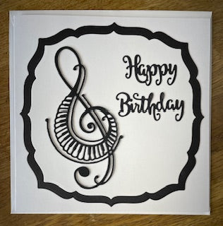 CraftyLu Handmade Greeting Card - Piano Clef