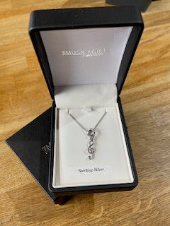 Small Treble Clef Sterling Silver Pendant