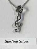 Small Treble Clef Sterling Silver Pendant