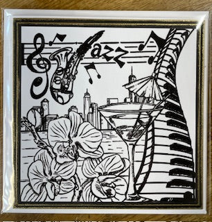 CraftyLu Handmade Greetings Card - Cocktail Jazz