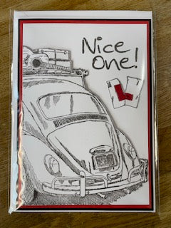 CraftyLu Handmade Greetings Card - Passed Beetle