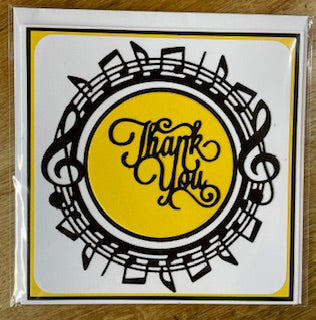 CraftyLu Handmade Greeting Card - Framed Note - Thank You