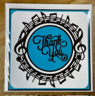 CraftyLu Handmade Greeting Card - Framed Note - Thank You