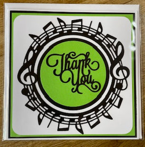 CraftyLu Handmade Greeting Card - Framed Note - Thank You
