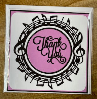 CraftyLu Handmade Greeting Card - Framed Note - Thank You