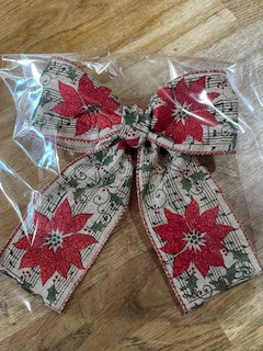 CraftyLu Handmade Christmas Tree Bow - Poinsettia