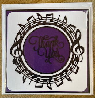 CraftyLu Handmade Greeting Card - Framed Note - Thank You