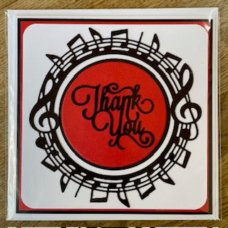 CraftyLu Handmade Greeting Card - Framed Note - Thank You