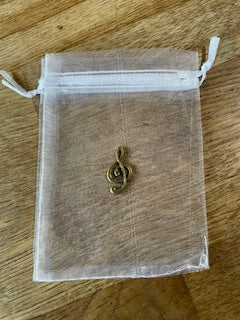 CraftyLu Organza with Treble Clef Drawstring Bag