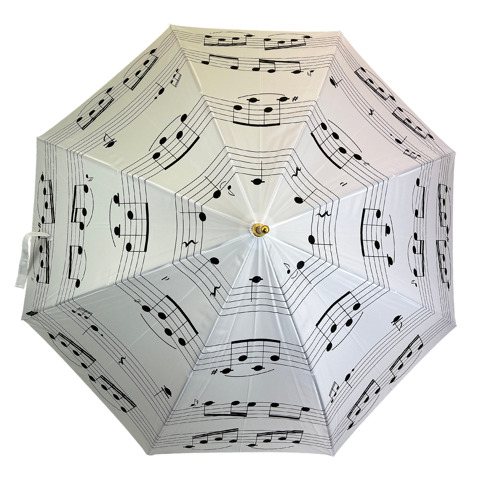 White Music Umbrella with Black Notes