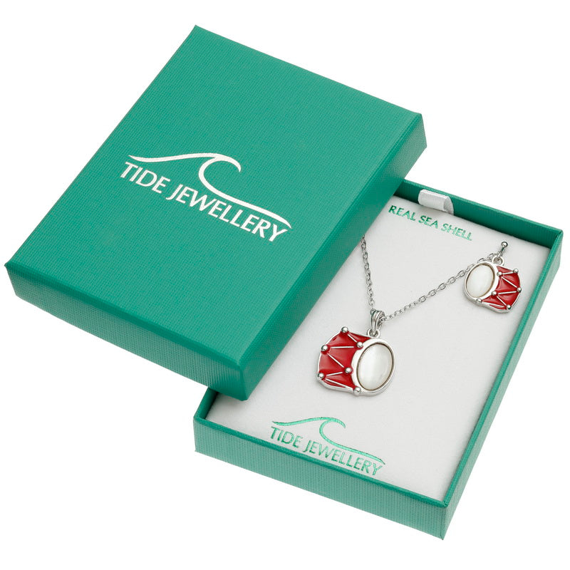 Drum Necklace and Earrings Set