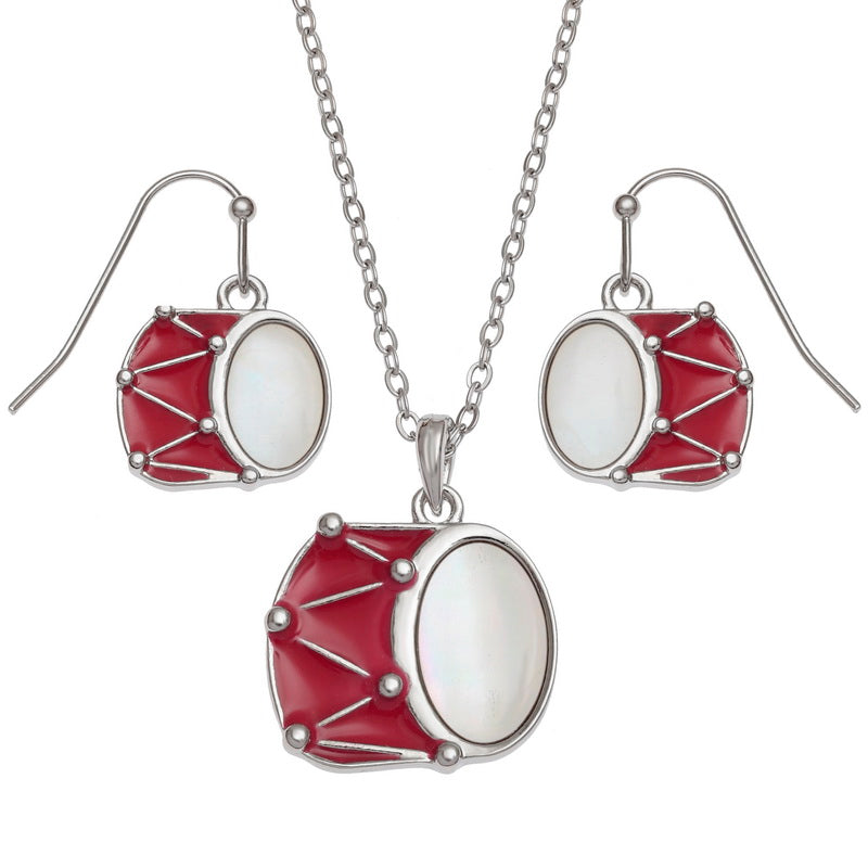 Drum Necklace and Earrings Set