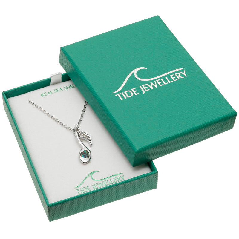Tide Jewellery Inlaid Paua Shell Quaver Necklace