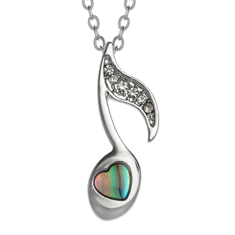 Tide Jewellery Inlaid Paua Shell Quaver Necklace