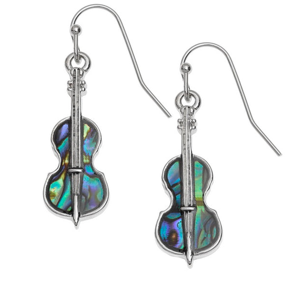 Tide Jewellery Inlaid Paua Shell Violin Earrings