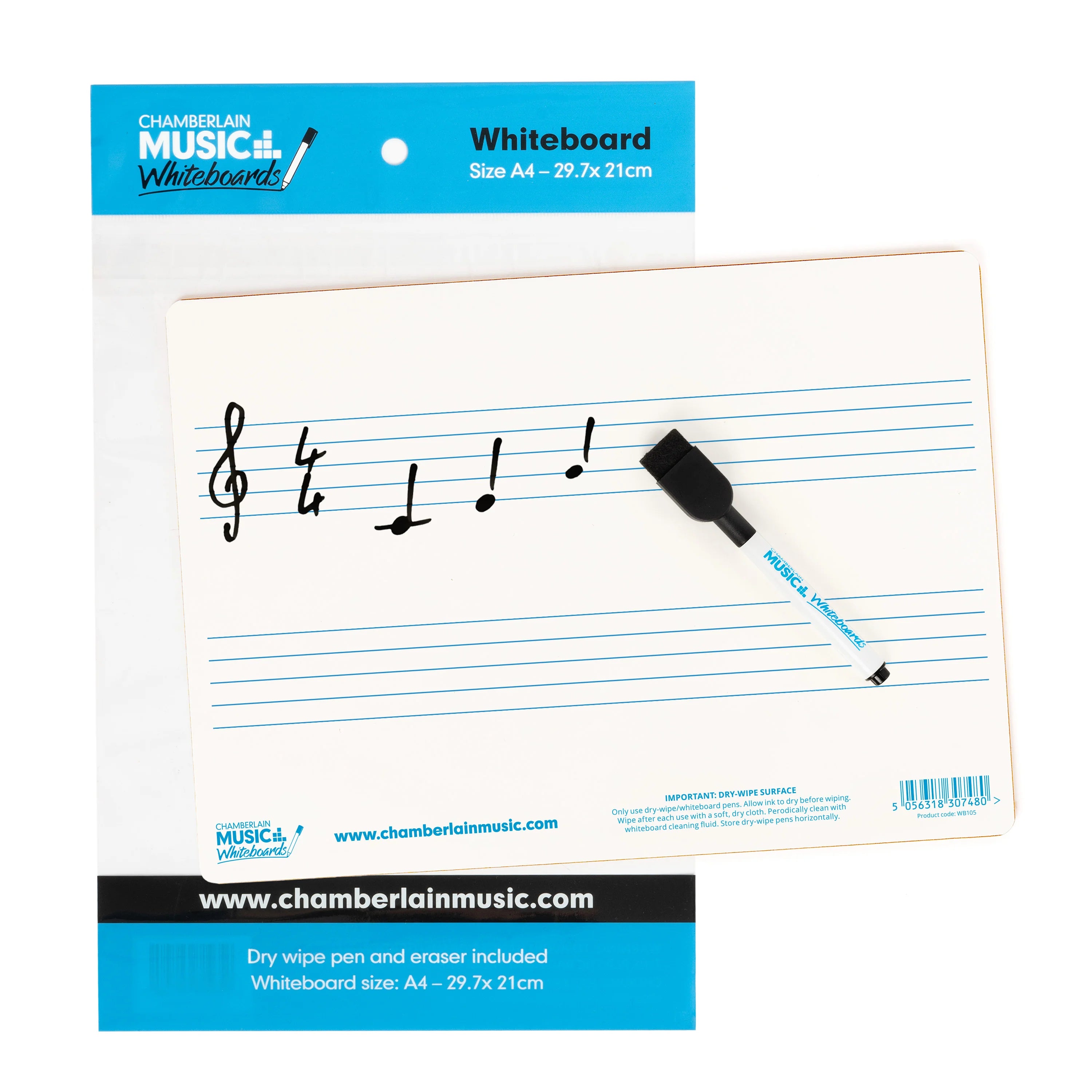 Chamberlain Music A4 mini dry-wipe music whiteboard