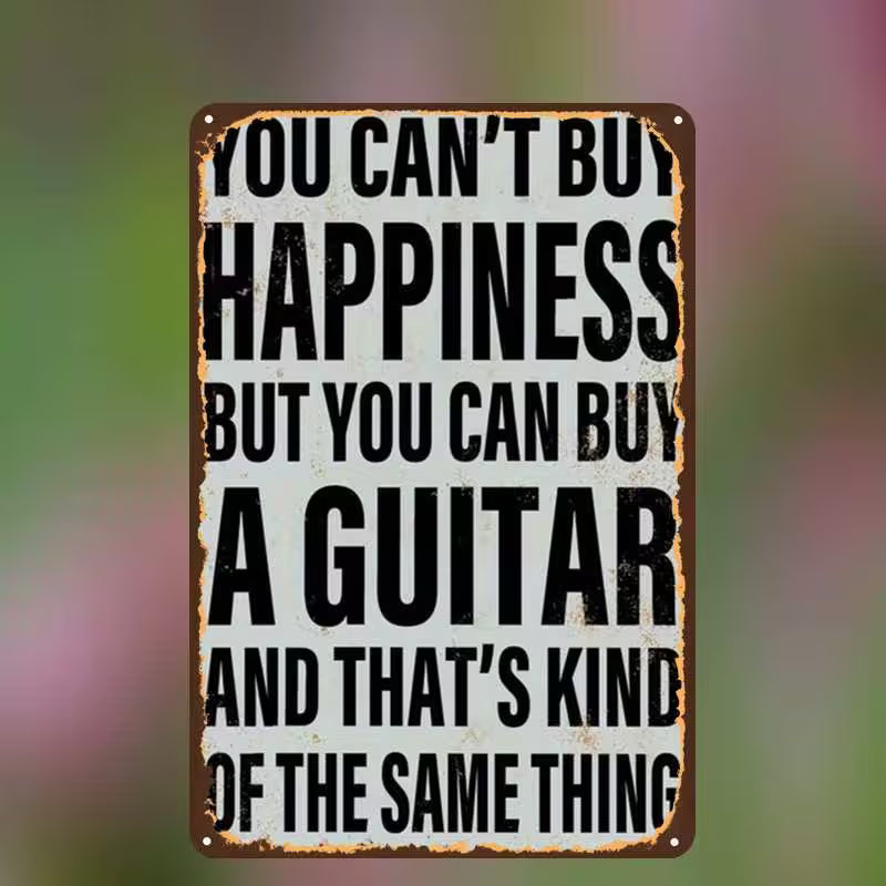 "You Can't Buy Happiness..." Guitar Wall Art