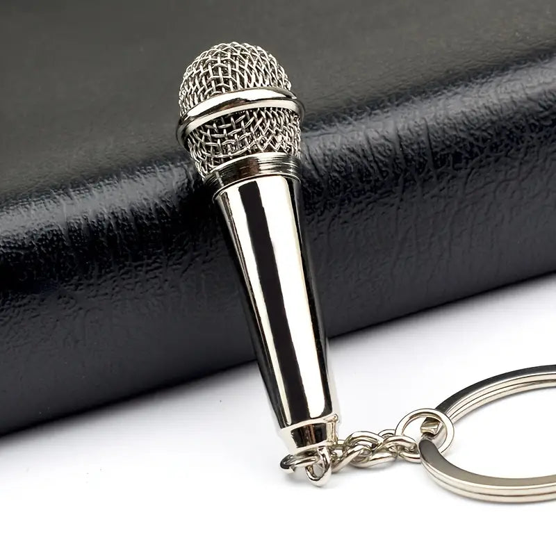 Metal Microphone Keychain