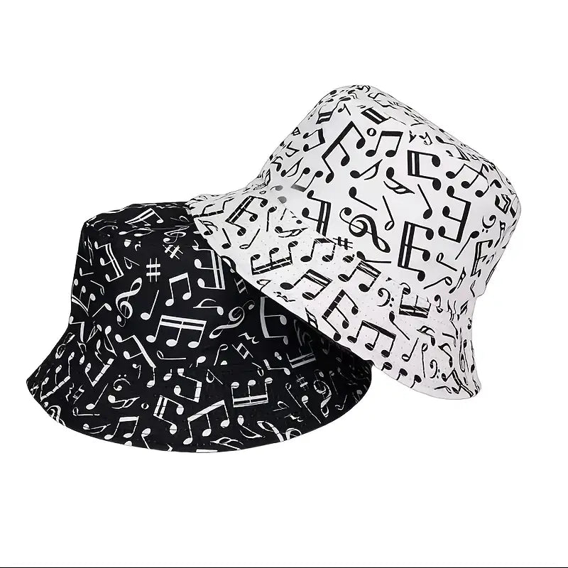 Music Note Print Bucket Hat
