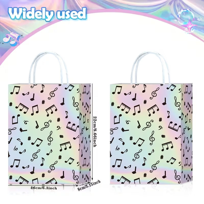 Note Pattern Paper Gift Bag