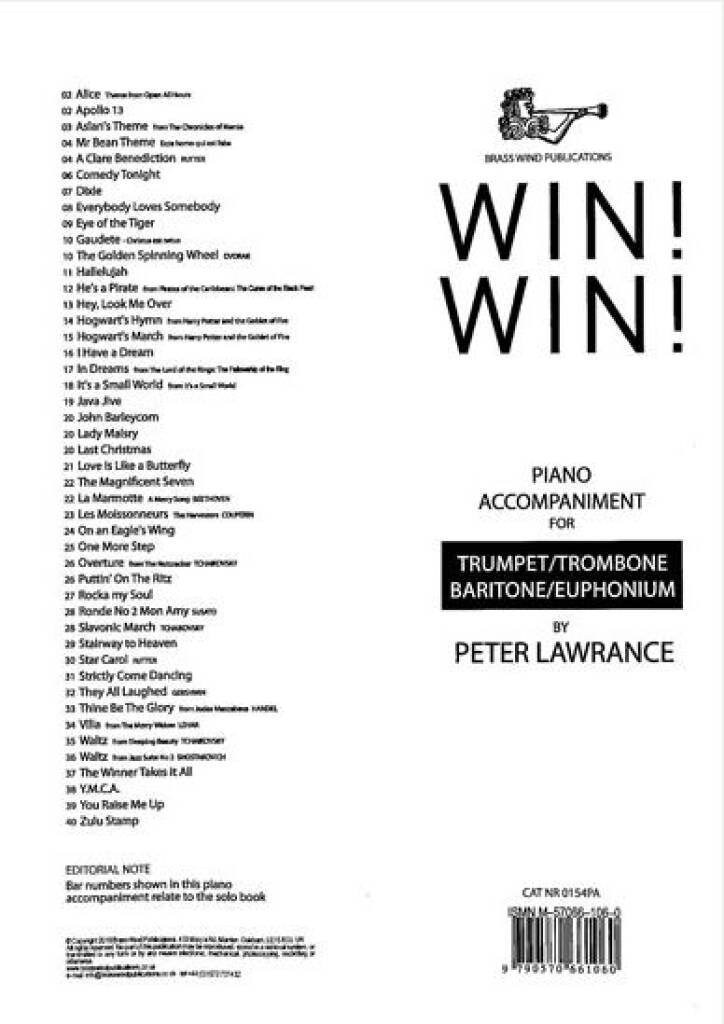 Win! Win! Piano Accompaniment for Trumpet/Trombone/Baritone/Euphonium