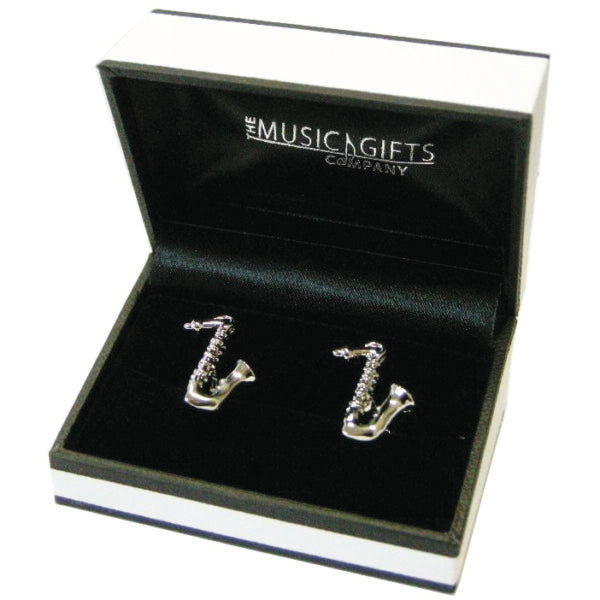 Saxophone Silver Plated Cufflinks