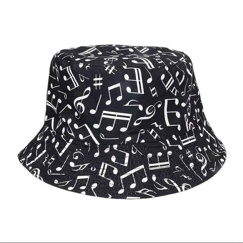 Music Note Print Bucket Hat