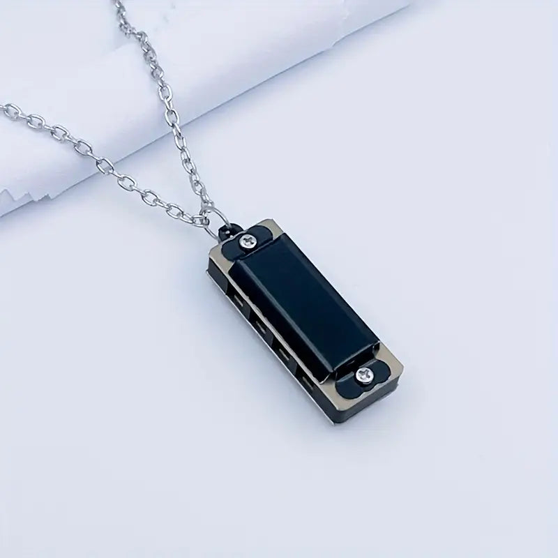 Mini Necklace Harmonica] 8-Note Mini Necklace Harmonica | 4-Hole Playable Melody
